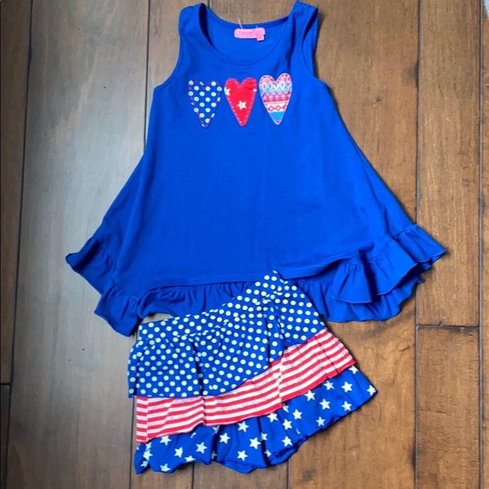 Haven girl red, white and blue short set